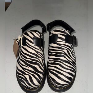 Dr. Martens Zebra Print Loafers with Black Straps
